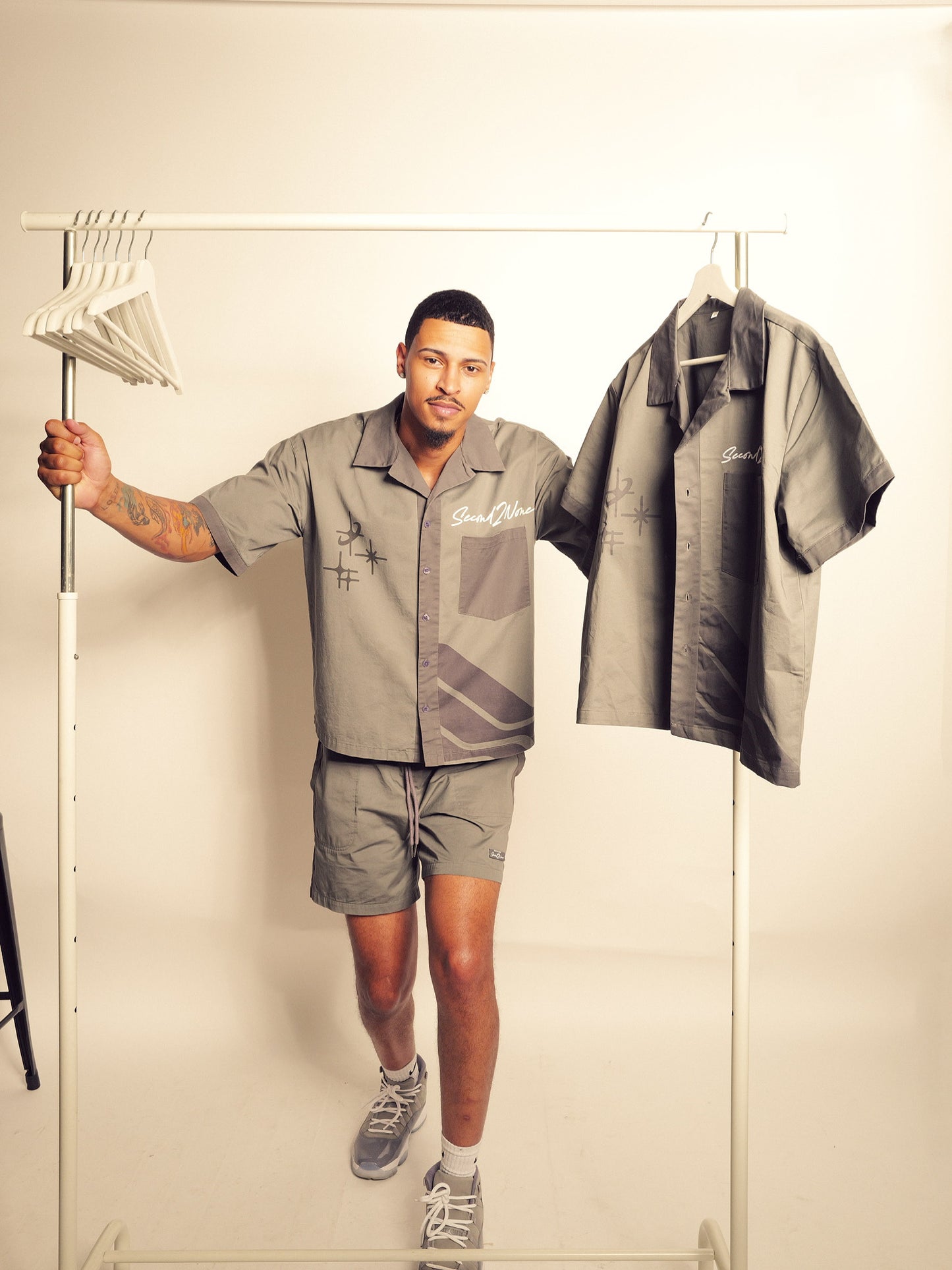 SMOKE GREY BOWLING SHIRT