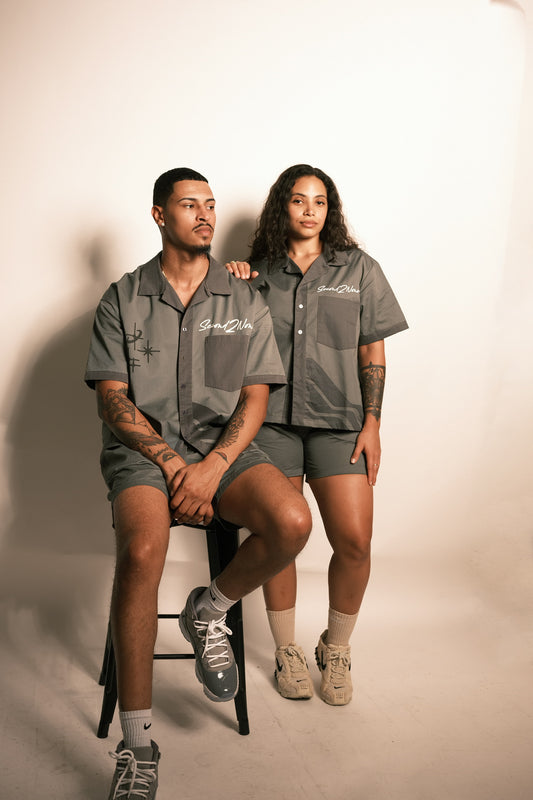 SMOKE GREY BOWLING SHIRT