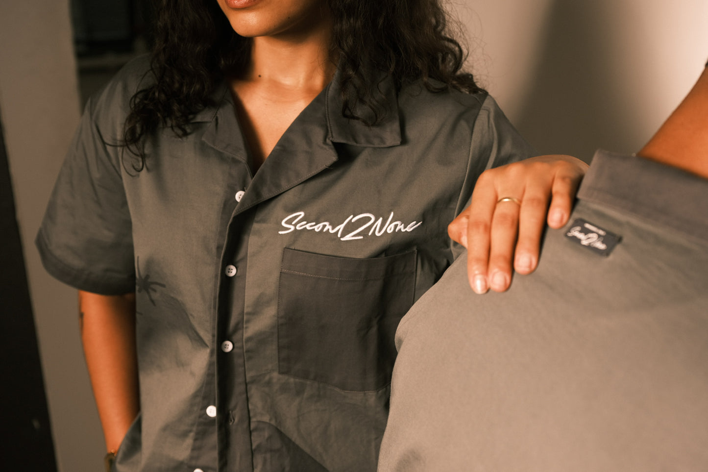 SMOKE GREY BOWLING SHIRT